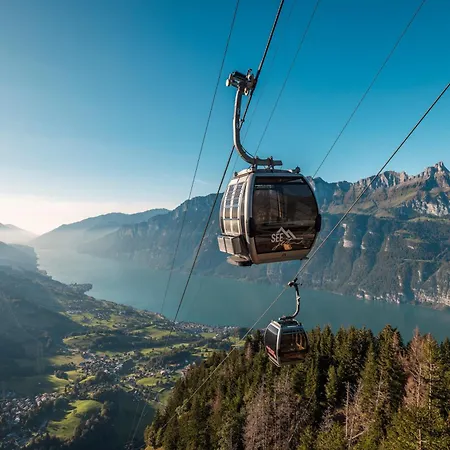 Swiss Horizon - Penthouse Mit Aussicht & Liftnaehe Auf 2 Etagen Флумзерберг